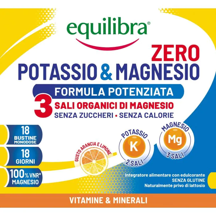Equilibra Zero Potassio & Magnesio Zero3 Stanchezza Fisica e Mentale 18 Bustine