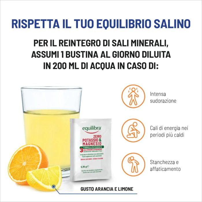 Equilibra Zero Potassio & Magnesio Zero3 Stanchezza Fisica e Mentale 18 Bustine
