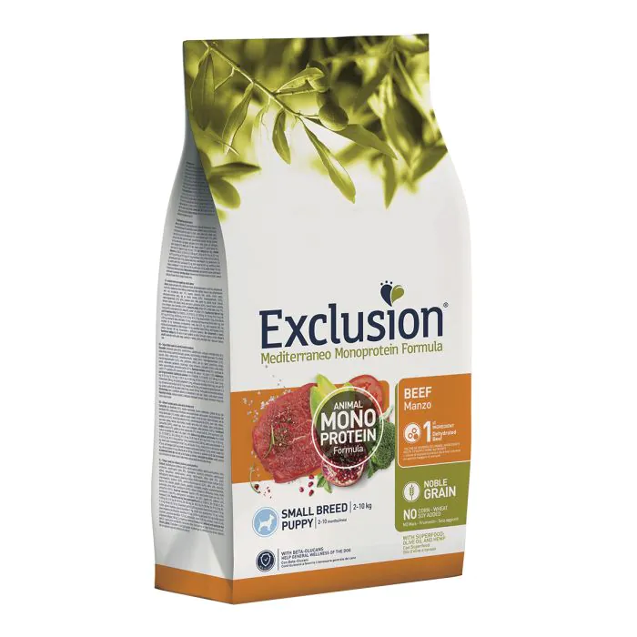 Exclusion Cane Mediterraneo Puppy Small Manzo 7 Kg Exclusion Cane Mediterraneo Puppy Small Manzo 7 Kg