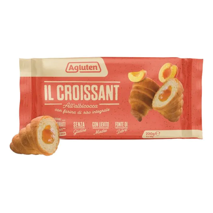 Agluten il croissant albicocca 4 pezzi da 55 g Agluten il croissant albicocca 4 pezzi da 55 g