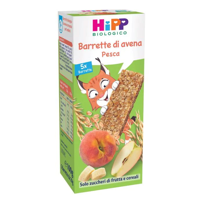 Hipp barretta avena pesca 5 pezzi da 20 g Hipp barretta avena pesca 5 pezzi da 20 g