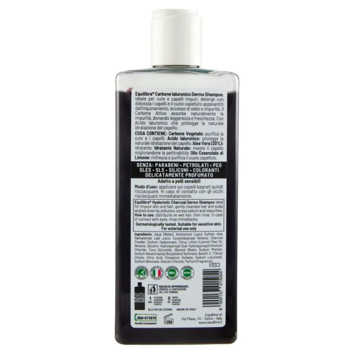 Equilibra Capelli Carbone Dermo Shampoo Idratante 265 ml