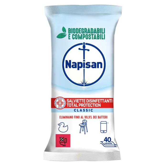 Napisan salviette disinfettanti classic 40 pezzi biodegradabili Napisan salviette disinfettanti classic 40 pezzi biodegradabili