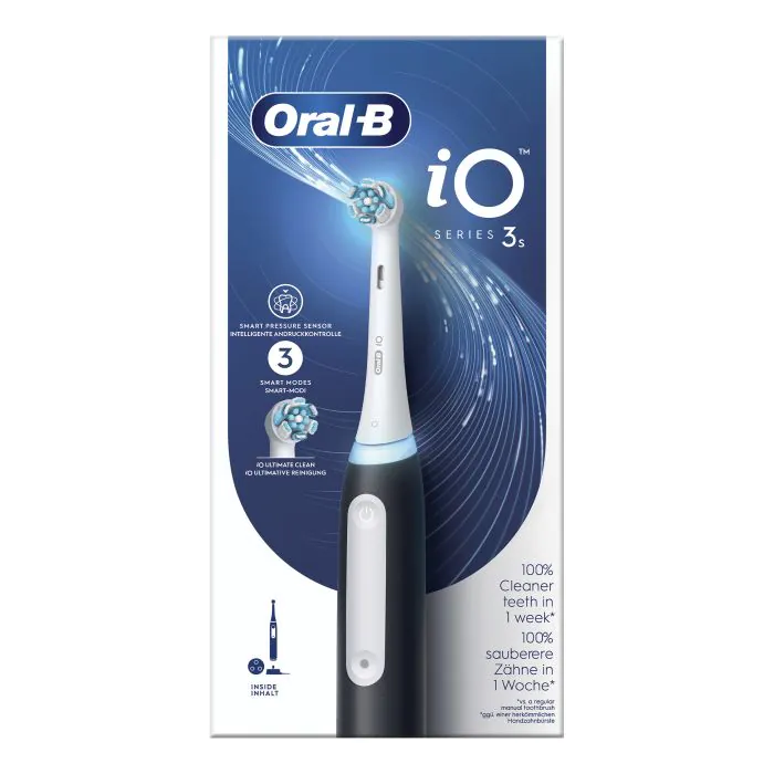 Oral-B iO 3S Spazzolino Elettrico Ricaricabile Nero con 1 Testina Di Ricambio Oral-B iO 3S Spazzolino Elettrico Ricaricabile Nero con 1 Testina Di Ricambio