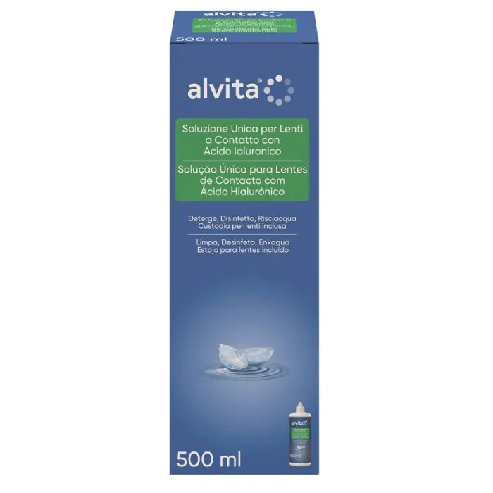 Alvita Soluzione Unica Lenti a Contatto con Acido Ialuronico 500 ml Alvita Soluzione Unica Lenti a Contatto con Acido Ialuronico 500 ml