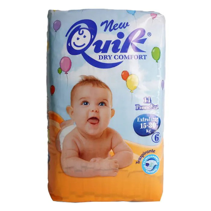 Quik pannolini extralarge 15/30 kg taglia 6 14 pezzi Quik pannolini extralarge 15/30 kg taglia 6 14 pezzi