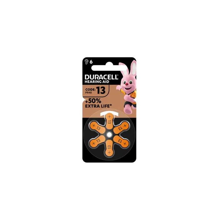Duracell easy tab 13 arancio batteria per apparecchio acustico 6 pezzi Duracell easy tab 13 arancio batteria per apparecchio acustico 6 pezzi
