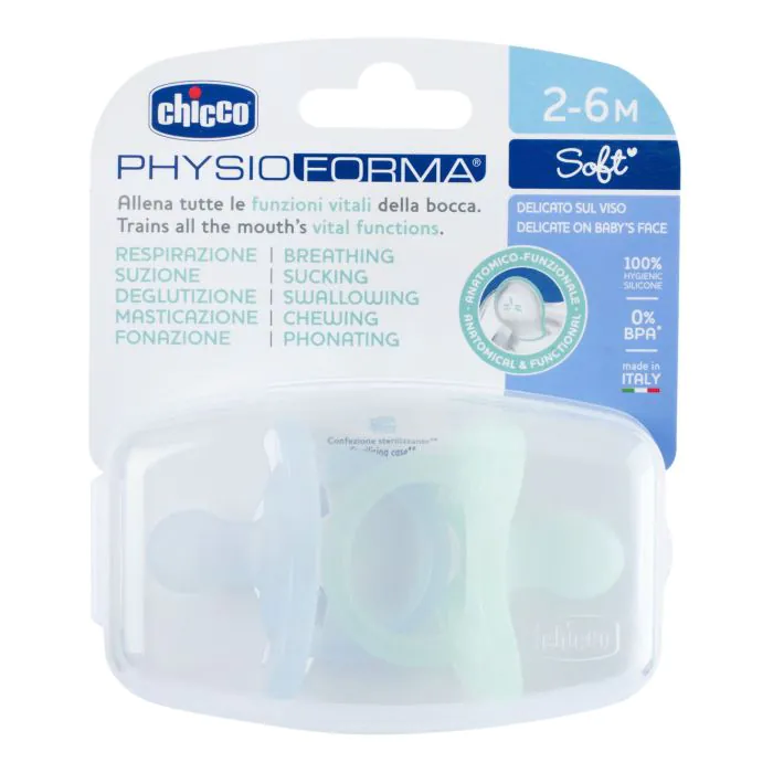 Chicco gommotto silicone azzurro 2-6 mesi 2 pezzi