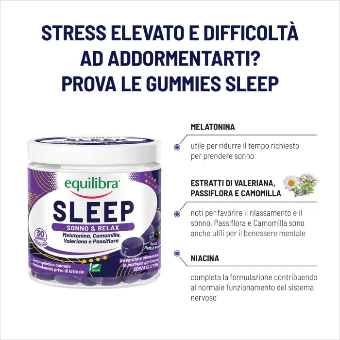 Equilibra Sleep Integratore Sonno & Relax 30 Gummies