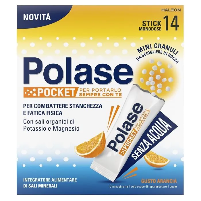 Polase Pocket Integratore Alimentare Sali Minerali 14 Stick Gusto Arancia
