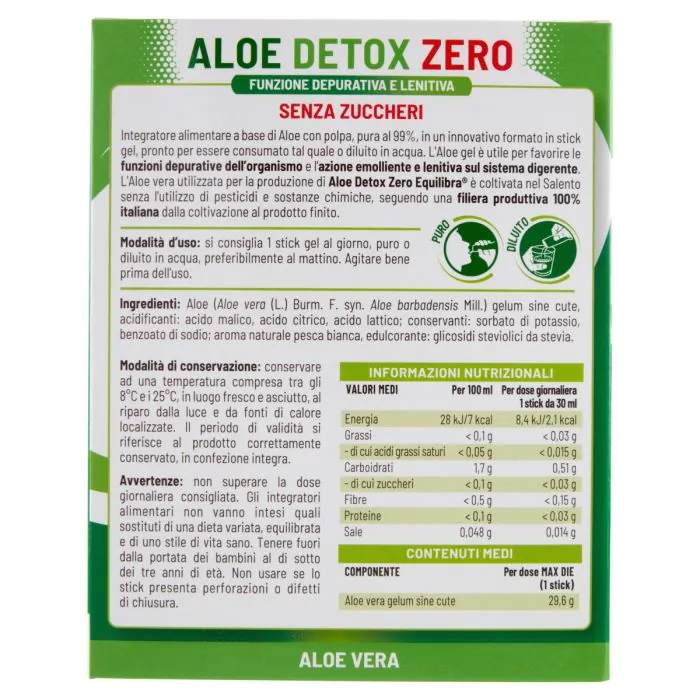 Equilibra Aloe Detox Zero Depurativo 12 Stick