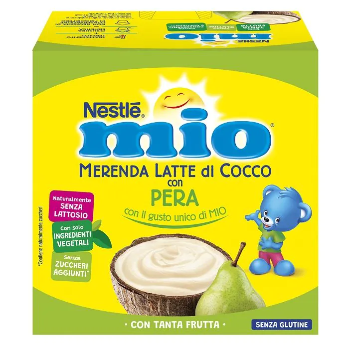 Mio merenda latte cocco con pera 4 pezzi Mio merenda latte cocco con pera 4 pezzi