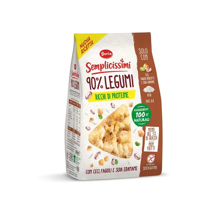 Doria semplicissimi snack 90% legumi ceci, fagioli e soia 60 g Doria semplicissimi snack 90% legumi ceci, fagioli e soia 60 g
