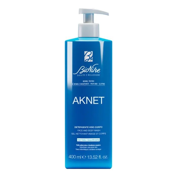 Bionike Aknet Detergente Viso E Corpo Gel Sebo-Riequilibrante 400 ml