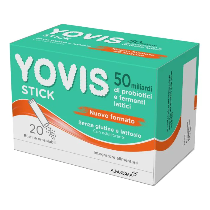 Yovis Stick 50 Miliari Integratore Fermenti Lattici Vivi e Probiotici 20 Stick