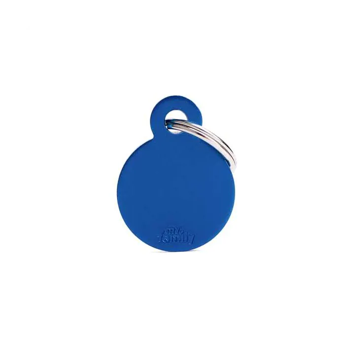My Family Medaglietta Small Round Aluminum Blue My Family Medaglietta Small Round Aluminum Blue