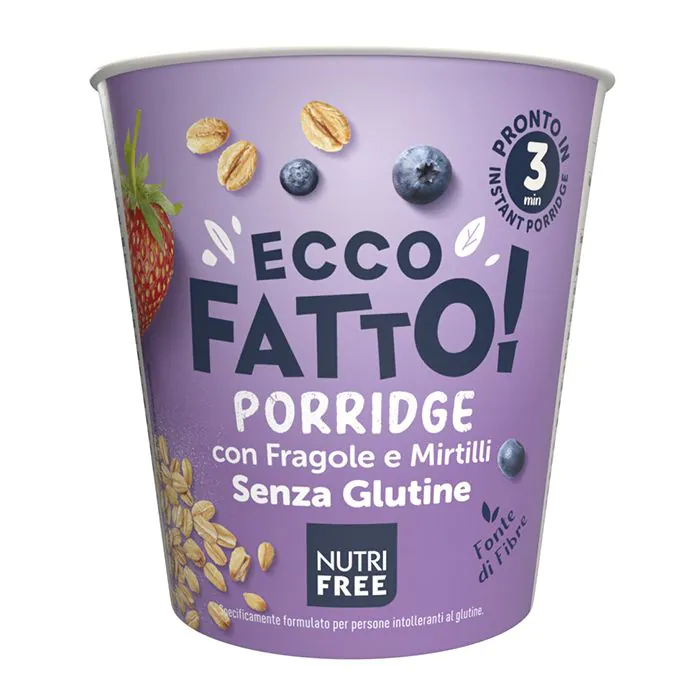 Nutrifree ecco fatto porridge fragole e mirtilli 50 g