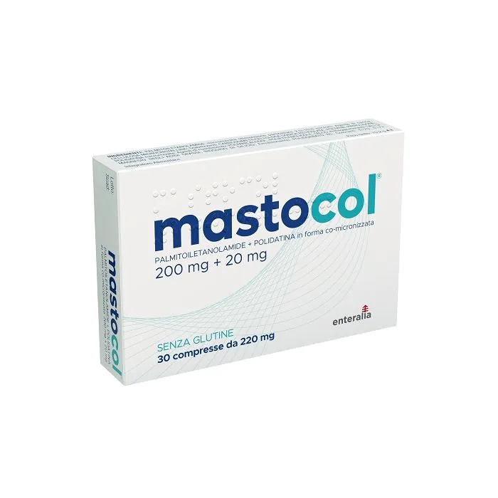 Mastocol 30 palmitoiletanolamide 200 mg + polidatina forma co micronizzata 20 mg 30 compresse Mastocol 30 palmitoiletanolamide 200 mg + polidatina forma co micronizzata 20 mg 30 compresse
