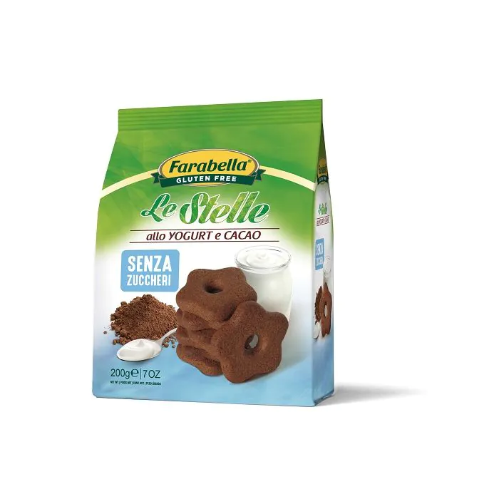 Farabella biscotti stelle yogurt e cacao senza zucchero 200 g Farabella biscotti stelle yogurt e cacao senza zucchero 200 g