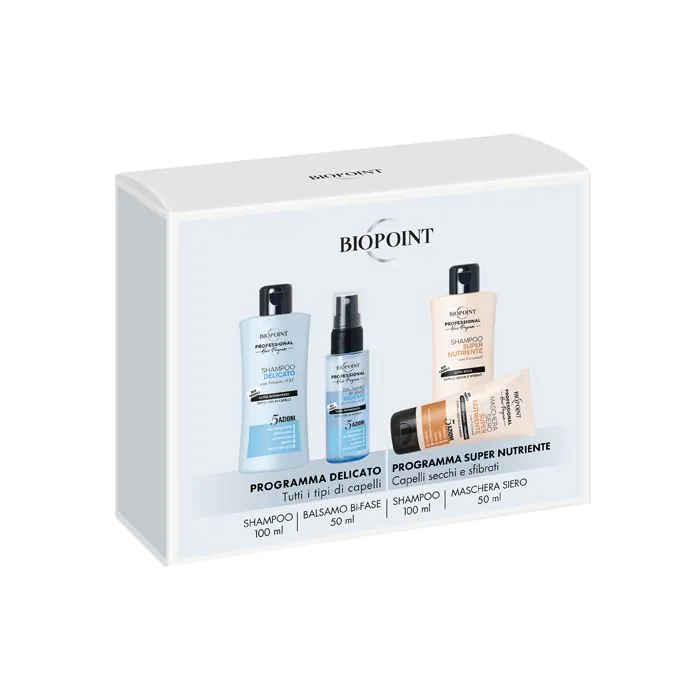 Biopoint confezione natalizia 2024 minisize shampoo super nutriente 100 ml + maschera siero super nutriente 50 ml + shampoo delicato 100 ml + balsamo bifase delicato 50 ml Biopoint confezione natalizia 2024 minisize shampoo super nutriente 100 ml + maschera siero super nutriente 50 ml + shampoo delicato 100 ml + balsamo bifase delicato 50 ml