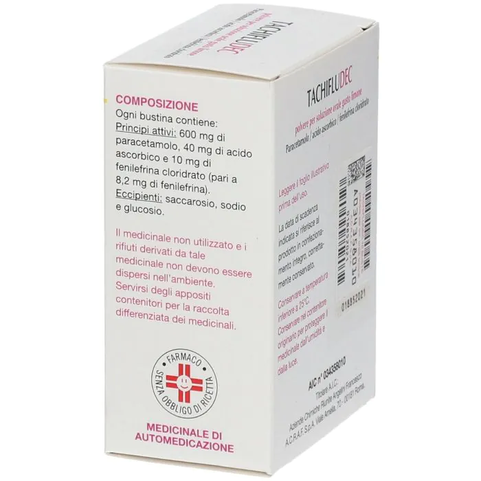 Tachifludec Paracetamolo Influenza 10 Bustine Limone
