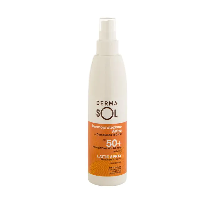 Dermasol latte spray protezione molto alta spf 50+ 200ml Dermasol latte spray protezione molto alta spf 50+ 200ml