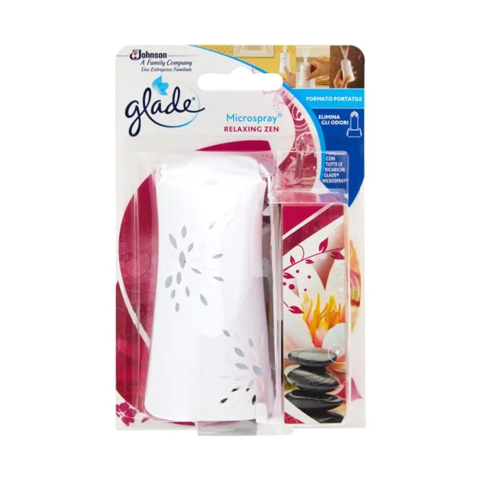 GLADE - Microspray Relaxing Zen - Deodorante Per Ambienti Profumazione Bagno 1 Base + 1 Ricarica