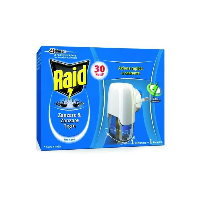 RAID - Antizanzare Liquido Base 30 Notti Diffusore + Ricarica RAID - Antizanzare Liquido Base 30 Notti Diffusore + Ricarica