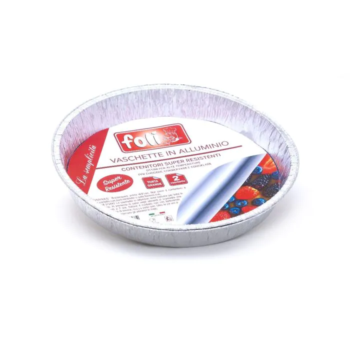 FOLICONTENITORE ALLUMINIO TORTA GRANDE 2PEZZI FOLICONTENITORE ALLUMINIO TORTA GRANDE 2PEZZI