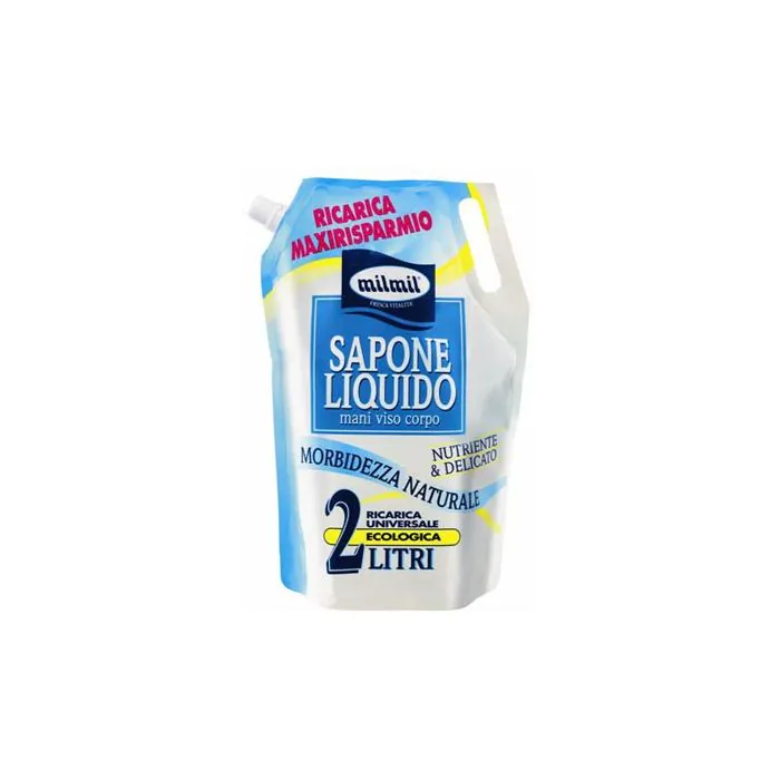 MIL MIL - sapone liquido per mani viso corpo nutriente e delicato ricarica 2 l MIL MIL - sapone liquido per mani viso corpo nutriente e delicato ricarica 2 l