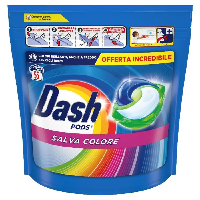 DASH - Salva Colore - Detersivo Per Bucato 55 Pods DASH - Salva Colore - Detersivo Per Bucato 55 Pods