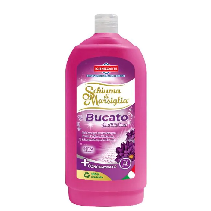 SCHIUMA DI MARSIGLIA - Ametista Rosa - Detersivo Per Il Bucato In Lavatrice 1 L SCHIUMA DI MARSIGLIA - Ametista Rosa - Detersivo Per Il Bucato In Lavatrice 1 L