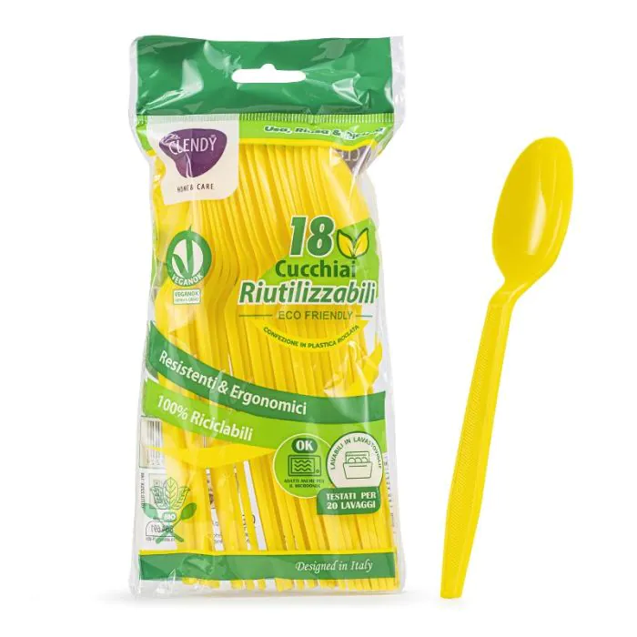 CLENDY CUCCHIAI 18PEZZI RIUTILIZZABILI GIALLI CLENDY CUCCHIAI 18PEZZI RIUTILIZZABILI GIALLI