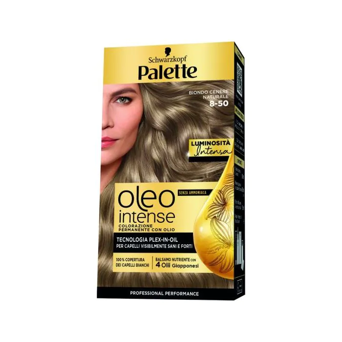 PALETTE - Oleo Intense - Colorazione Permanente Con Olio N.8-50 Biondo Cenere Naturale PALETTE - Oleo Intense - Colorazione Permanente Con Olio N.8-50 Biondo Cenere Naturale