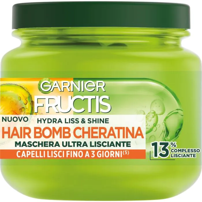 Fructis - Hydra Liss & Shine - Hair Bomb Cheratina - Maschera ultra lisciante 320 Ml Fructis - Hydra Liss & Shine - Hair Bomb Cheratina - Maschera ultra lisciante 320 Ml