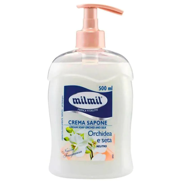 MIL MIL - crema sapone liquido Orchidea e Seta Neutro Delicato 500 ml MIL MIL - crema sapone liquido Orchidea e Seta Neutro Delicato 500 ml