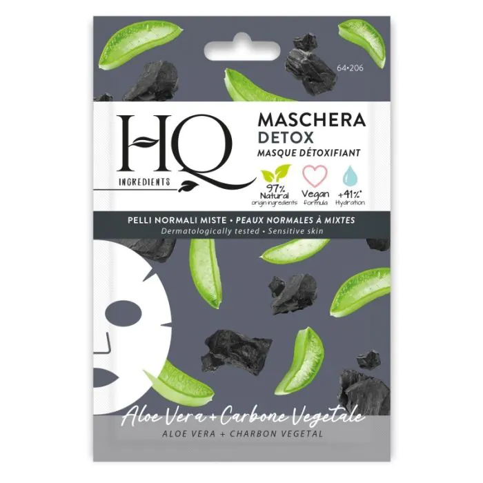 HQ - Maschera viso in Tessuto Detox 12 ml HQ - Maschera viso in Tessuto Detox 12 ml