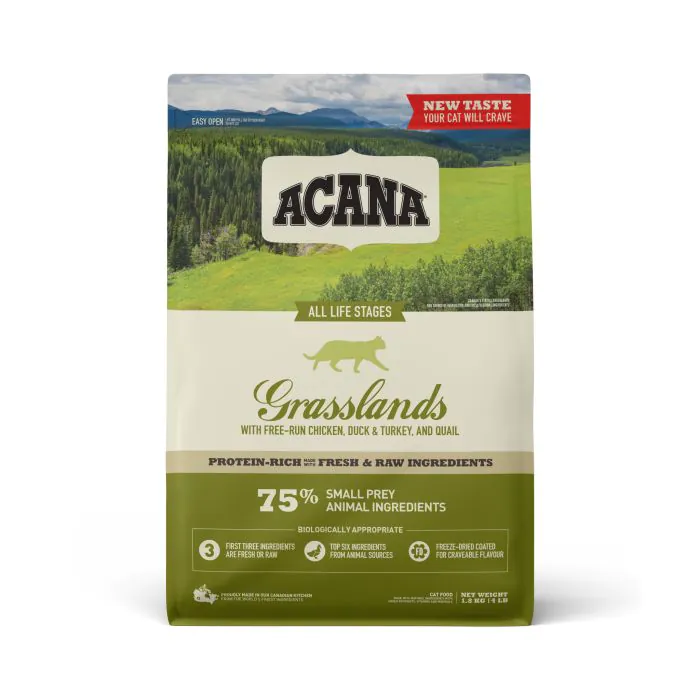 Acana Gatto Grasslands Pollo, Anatra, Tacchino & Quaglia 1,8 Kg