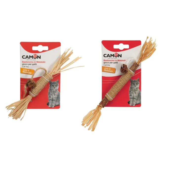 Camon Gatto Gioco Bastoncini In Matatabi Con Juta E Paglia 22 Cm