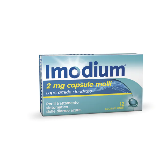 Imodium 2 mg Loperamide Cloridrato Diarrea 12 Capsule Molli