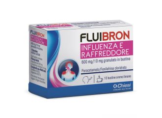 Fluibron influenza e raffreddore 600 mg/10 mg granulato in bustina paracetamolo/fenilefrina cloridrato