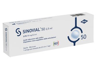 Siringa Intra-articolare Sinovial 50 Acido Ialuronico 2% 50 Mg/2,5 Ml 1 Fs + Ago Gauge 21 1 Pezzo