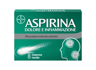 Aspirina Dolore e Infiammazione con 500 mg di Acido Acetilsalicilico Per Dolori muscolari e Articolari 8 Compresse
