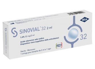 Siringa Intra-Articolare Sinovial 32 Acido Ialuronico 1,6% 32 mg/2 ml 1 Fs + Ago Gauge 21 1 Pezzo