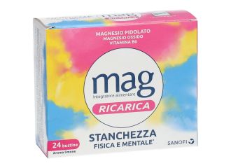 Mag Ricarica 24 Ore Contro Stanchezza Fisica e Mentale 24 Bustine Aroma Al Limone 4 g
