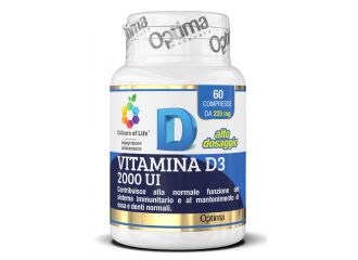 Optima Vitamina D3 2000 UI Integratore per Sistema Immunitario e Ossa 60 Compresse