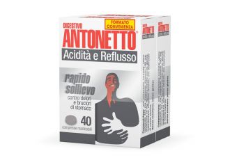 Digestivo Antonetto Acidità E Reflusso Bipacco 40+40 Compresse Masticabili