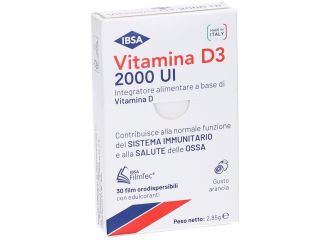 Ibsa Vitamina D3 2000 UI Integratore di Vitamina D3 30 Film Orodispersibili