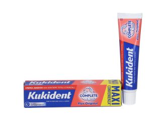 Kukident Complete Plus Original Crema Adesiva Per Dentiere Totali e Parziali Aroma Menta Leggera 65 g