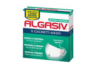 Algasiv Cuscinetti Adesivi Superiori Per Dentiera 15 Pezzi